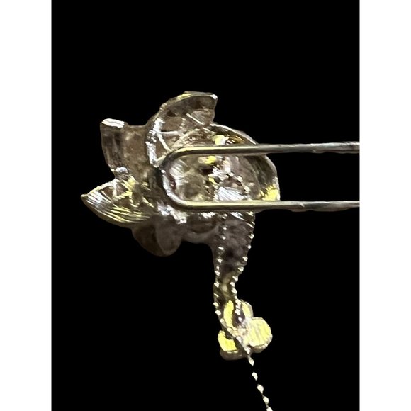 Silver Tone Hair Pin Hair Jewelry Rhinestones Faux Pearls Dangles Bride Wedding